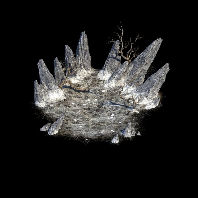 public map-mountain-dead tree-spider web Model 3D .c4d .max .obj .3ds .fbx .stl .blend 