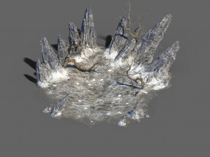 public map-mountain-dead tree-spider web Model 3D