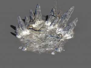 public map-mountain-dead tree-spider web 3D Model