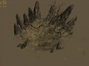 public map-mountain-dead tree-spider web Model 3D