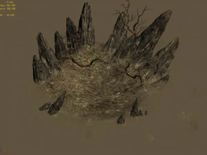 public map-mountain-dead tree-spider web 3D Model