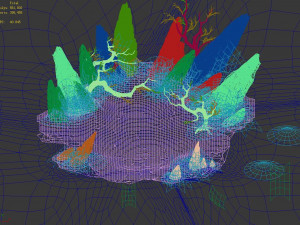 public map-mountain-dead tree-spider web Model 3D