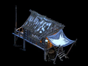 public map-snow-chalet 32 3D Model