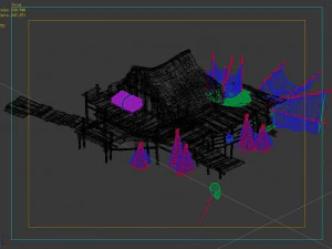 seaside-fishing village-fishermen-building 01 3D Model