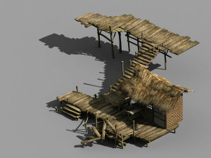 seaside-fishing village-fishermen-building 02 Modelo 3D
