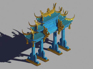 будівля підводних блакитних воріт 12 3D Модель