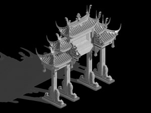 undersea-blue gate-building 12 3D Model