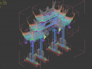 undersea-blue gate-building 12 3D Model