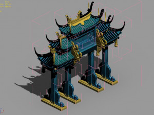 undersea-blue gate-building 12 3D Model