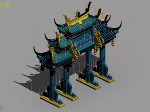 undersea-blue gate-building 12 3D Model