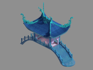 undersea-blue bridge-building 15 Modelo 3D