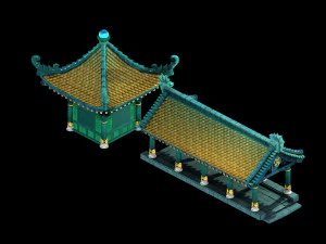 海底-竜宮-蔵書-建築 3Dモデル