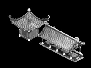 undersea-dragon palace-book collection-architectur 3D 模型
