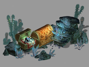 undersea-dragon palace hall-treasure-kelp 03 3D Model