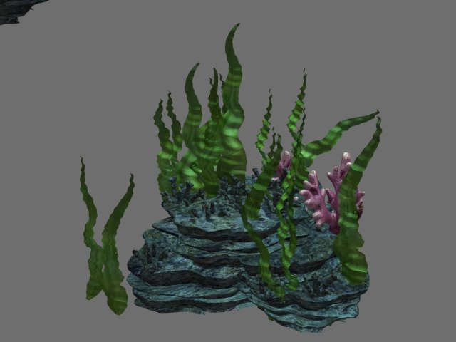 undersea-dragon palace hall-props-plants 3D 모델 .c4d .max .obj .3ds .fbx .stl .blend 