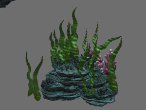 undersea-dragon palace hall-props-plants Modelo 3D