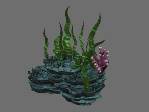 undersea-dragon palace hall-props-plants 3D 모델