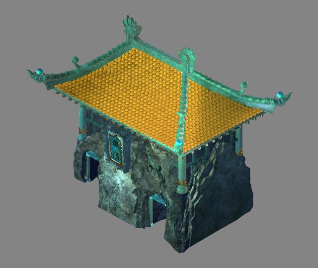 undersea-dragon palace gate 36 3D Модель .c4d .max .obj .3ds .fbx .stl .blend 