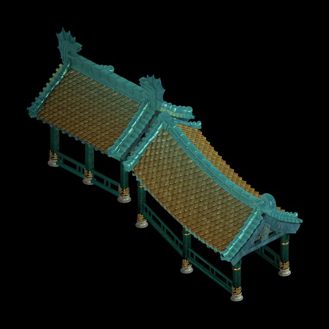 undersea-dragon palace building 002 3D Model .c4d .max .obj .3ds .fbx .stl .blend 