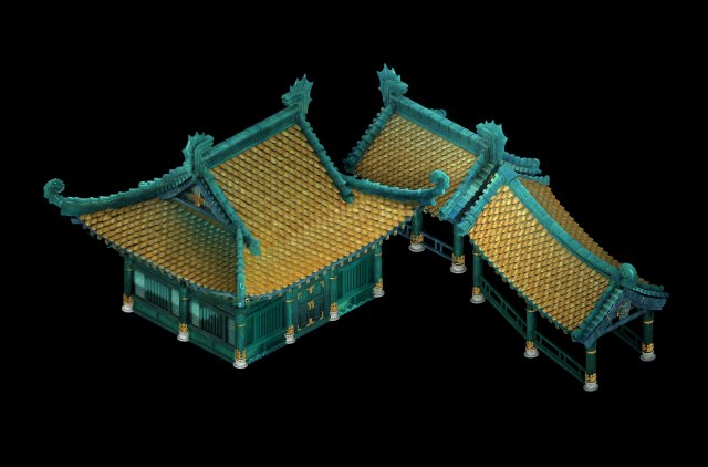 undersea-dragon palace building 003 Modèle 3D .c4d .max .obj .3ds .fbx .stl .blend 