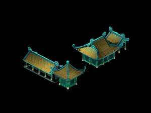 Budynek pałacu podmorskiego smoka 005 Model 3D