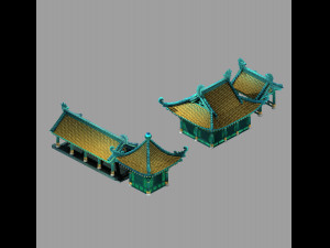 undersea-dragon palace building 005 Model 3D