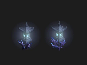 Lampada in pietra del palazzo del drago sottomarino 01 Modello 3D