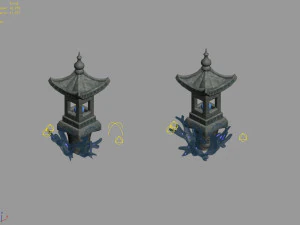 undersea-dragon palace stone lamp 01 3D Model