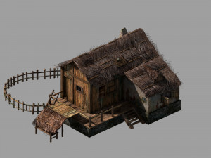 beach-coast-fishing village hut 12 3D Модель