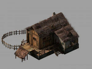 beach-coast-fishing village hut 12 3D Model