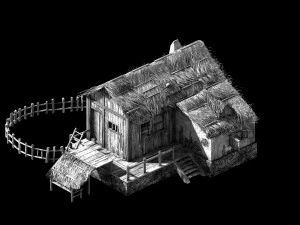 beach-coast-fishing village hut 12 3D Model