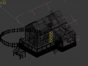 beach-coast-fishing village hut 12 3D Model