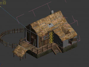 beach-coast-fishing village hut 12 3D Model