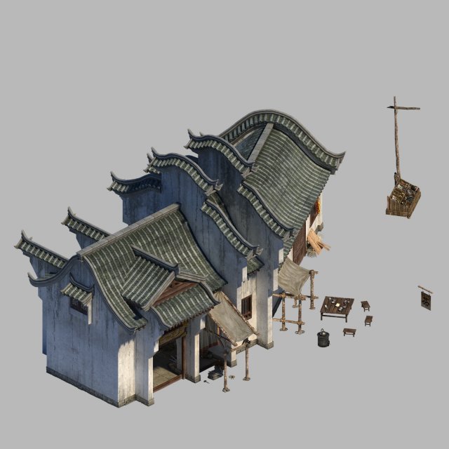 hangzhou-business district-building 03 3D Model .c4d .max .obj .3ds .fbx .stl .blend 