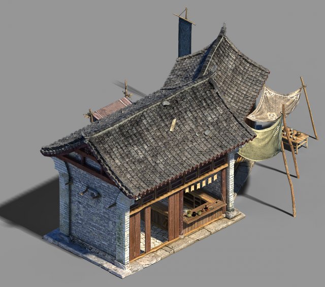 hangzhou-business district-building pharmacy 2 3D Model .c4d .max .obj .3ds .fbx .stl .blend 