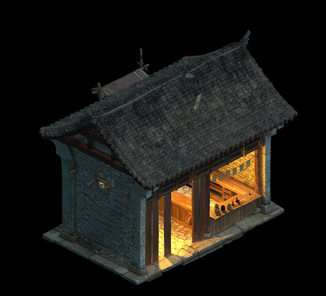 hangzhou-business district-building pharmacy 3 3D मॉडल .c4d .max .obj .3ds .fbx .stl .blend 