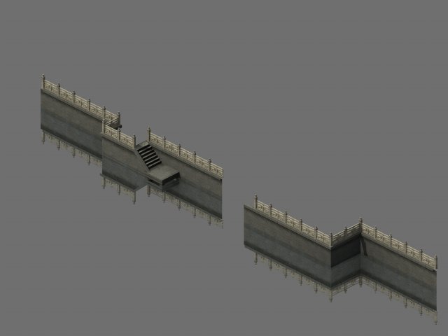river bank-stone fence-stone ladder 17 Modello 3D .c4d .max .obj .3ds .fbx .stl .blend 