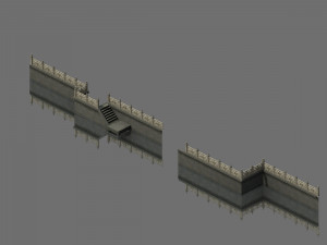 river bank-stone fence-stone ladder 17 3D मॉडल