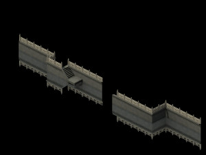 river bank-stone fence-stone ladder 17 Modello 3D