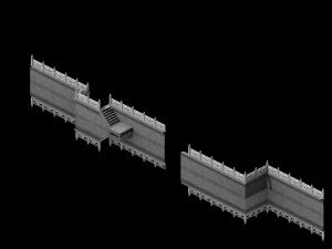 river bank-stone fence-stone ladder 17 Modello 3D