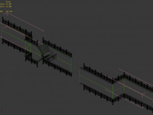 river bank-stone fence-stone ladder 17 Modello 3D