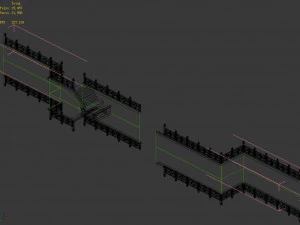 river bank-stone fence-stone ladder 17 3D Model