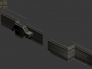river bank-stone fence-stone ladder 17 Modello 3D