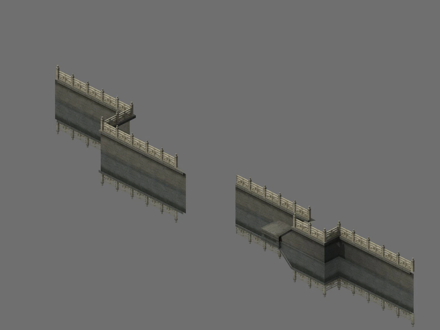 river bank-stone fence-stone ladder 17 3D Model .c4d .max .obj .3ds .fbx .stl .blend 