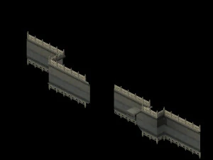 river bank-stone fence-stone ladder 17 3D Model