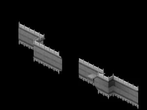 river bank-stone fence-stone ladder 17 3D Model