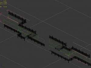 river bank-stone fence-stone ladder 17 3D Model