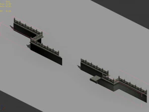 river bank-stone fence-stone ladder 17 3D Model