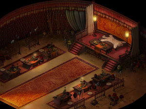 tenda rossa dell'esercito grande-interno Modello 3D