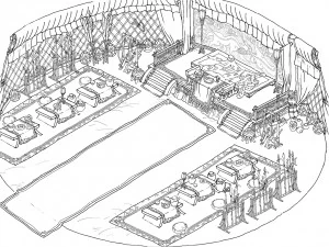 red army-big tent-indoor 3D Model